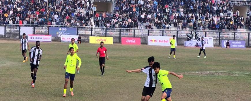 २६औं बुढासुब्बा गोल्डकप शनिबारको खेलमा एनआरटी स्तब्धस् प्लानिङ ब्वाइज सेमिफाइनलमा